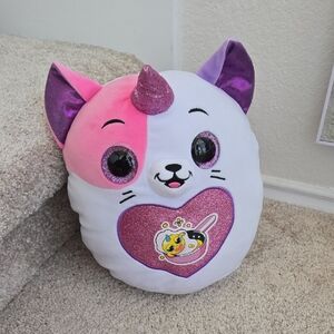 Eggzania Rainbocorn / Pink and White Unicorn Cat Plush, NWOT